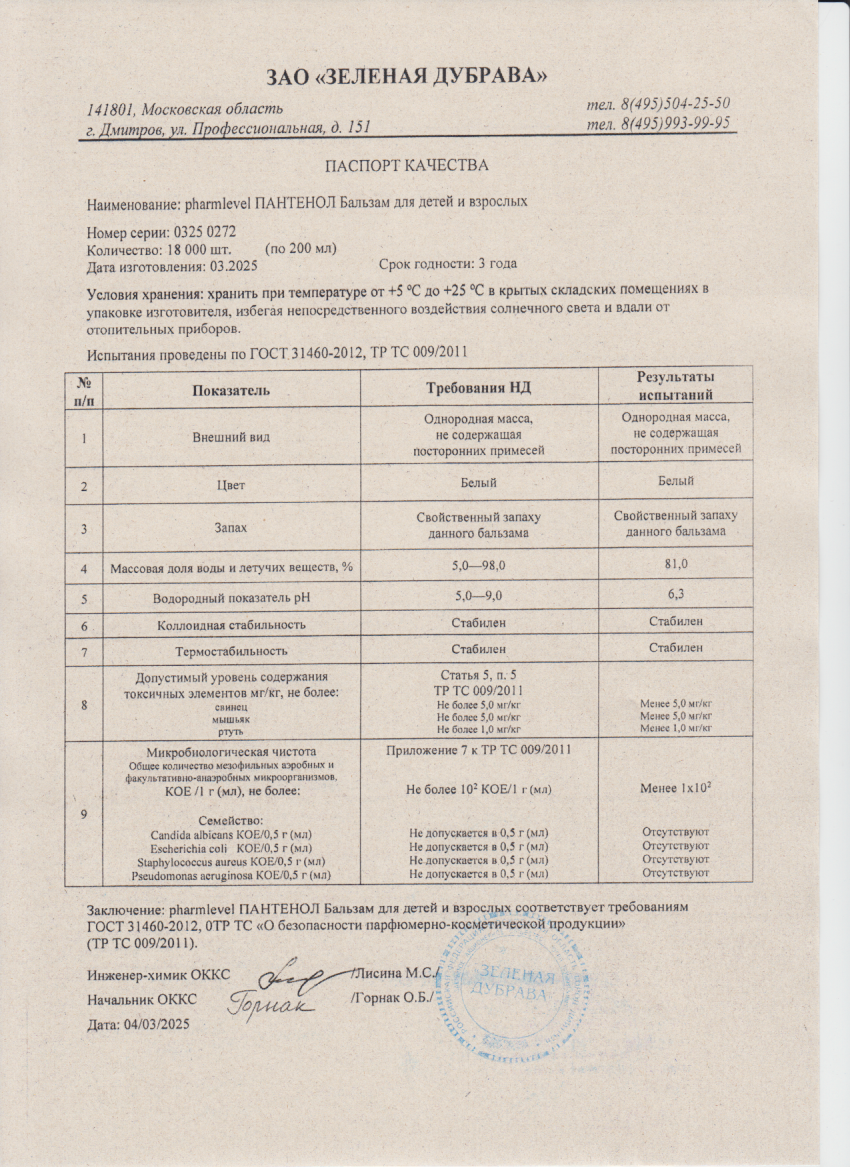 Паспорт №032025